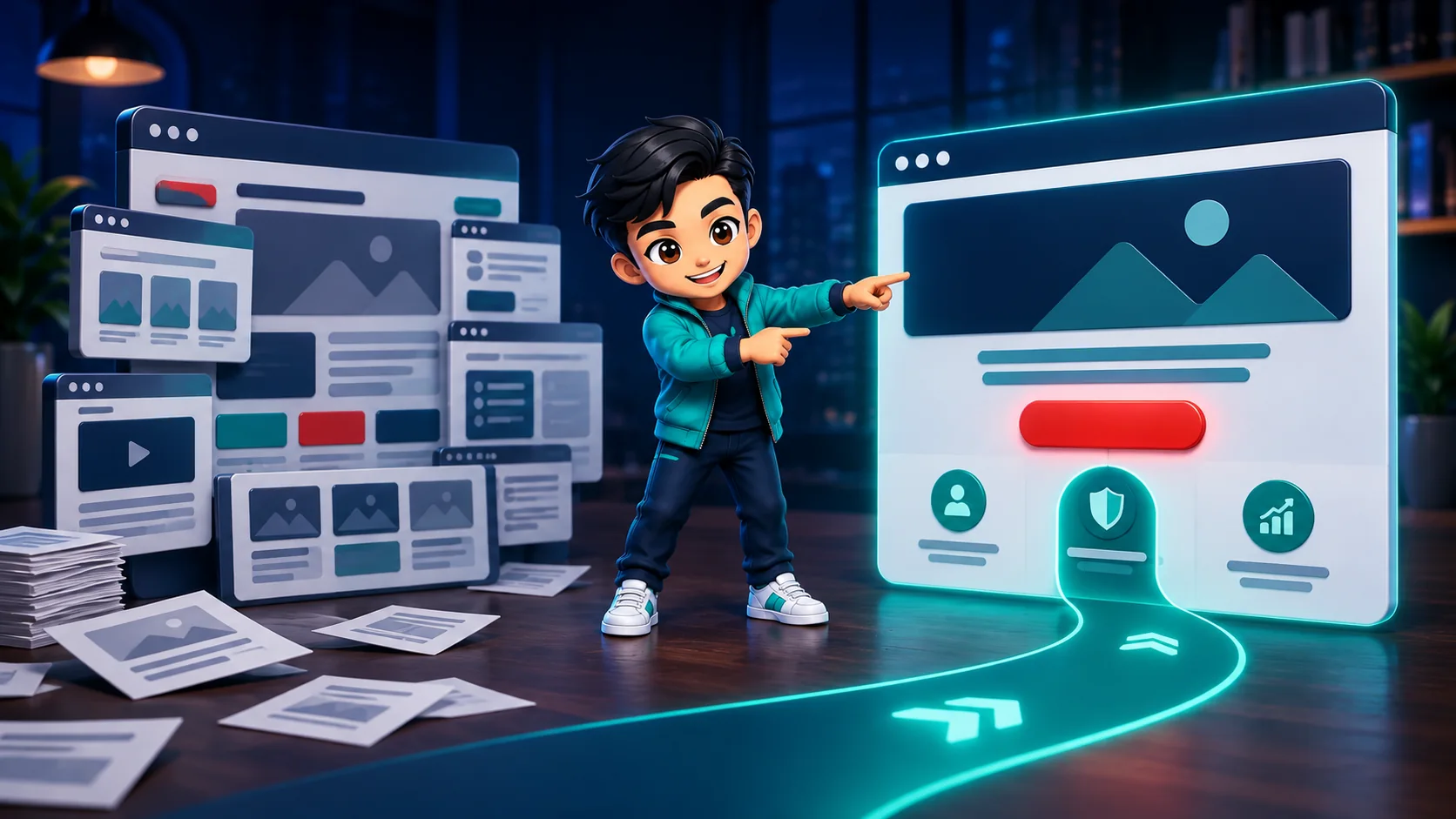เปรียบเทียบหน้าเว็บไซต์ทั่วไปกับ Landing Page ที่มุ่งให้ผู้ชมทำรายการสำคัญ