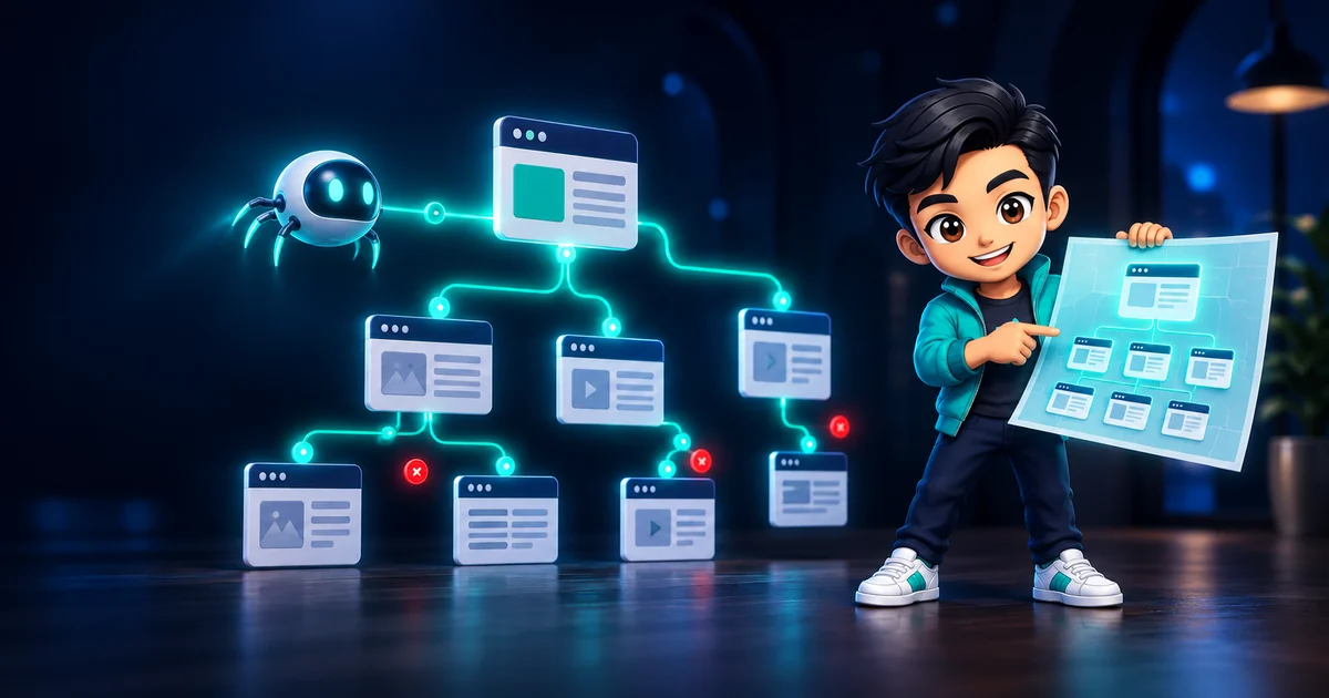 ตัวมาสคอต ScaleUpThai กำลังจัดทำ Sitemap เพื่อช่วยให้ Google พบหน้าสำคัญ